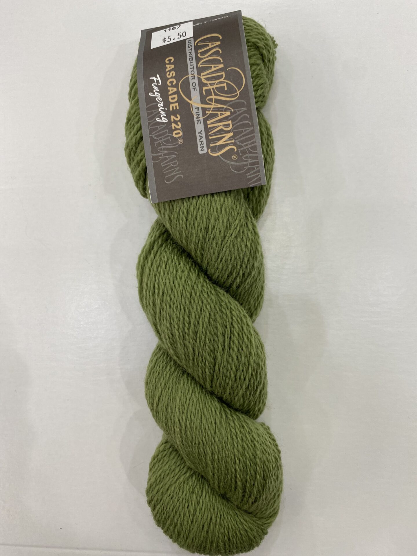 A big bunch of wool in olive green color
