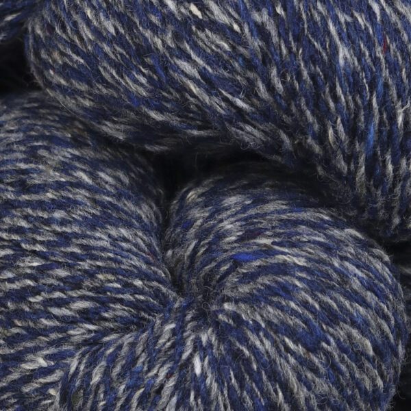 Close up shot of wool in blue and gray color